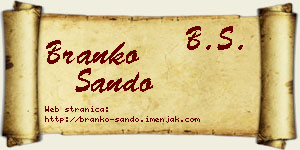 Branko Sando vizit kartica